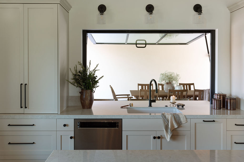 Heffren ADU Kitchen Drawbridge Window Sacramento CA Jennifer Ramsey Interiors